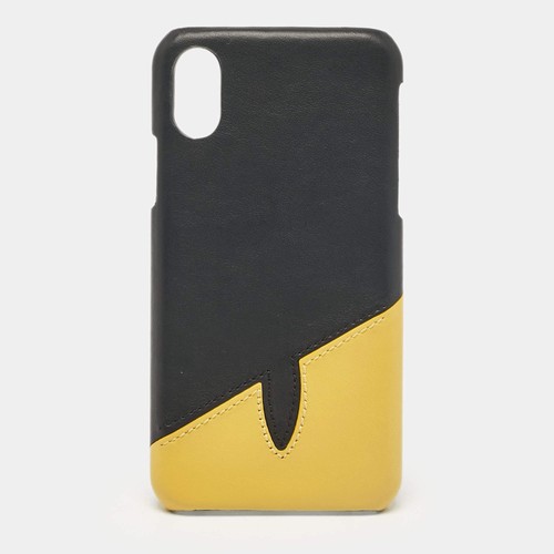 Cover iphone pelle nera - x,